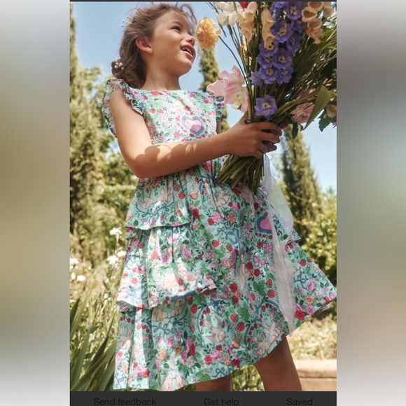 Mini Boden Green Love Bird Heritage Dress Size 6/7 NWOT - Picture 2 of 11